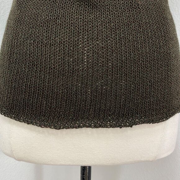Chico's Brown Knit Tank Top Size 1 Med Bronze Shimmer Coconut Rings Shoulders - Picture 10 of 13